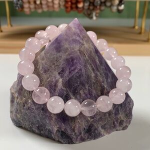 10mm Madagascar Rose Quartz Stretch Beaded Bracelet
